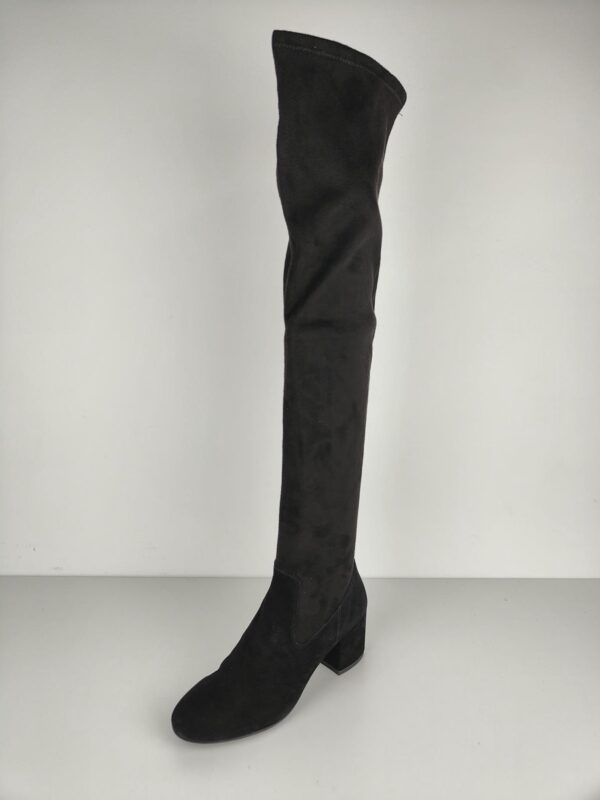 (37.5) Botas Cano Alto Geox D Eleana I com Salto para Mulher - Camurça Negro