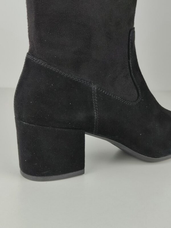 (37.5) Botas Cano Alto Geox D Eleana I com Salto para Mulher - Camurça Negro