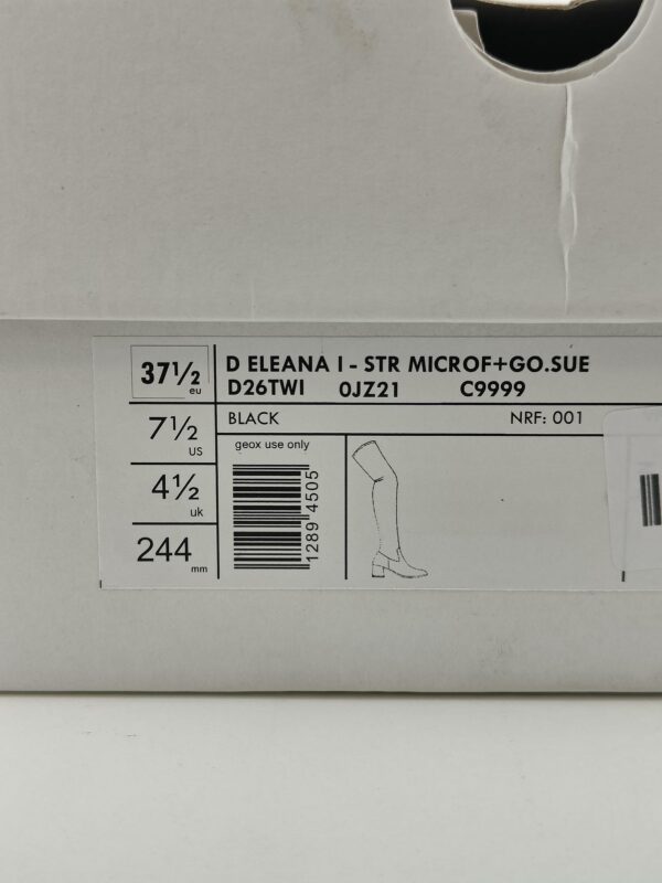 (37.5) Botas Cano Alto Geox D Eleana I com Salto para Mulher - Camurça Negro