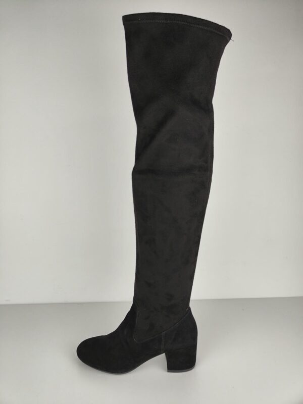 (37.5) Botas Cano Alto Geox D Eleana I com Salto para Mulher - Camurça Negro