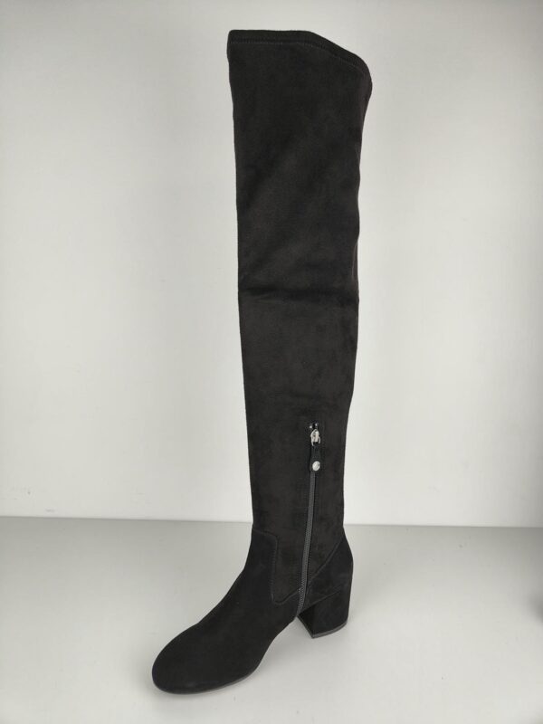 (37.5) Botas Cano Alto Geox D Eleana I com Salto para Mulher - Camurça Negro