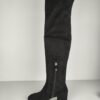 (37.5) Botas Cano Alto Geox D Eleana I com Salto para Mulher - Camurça Negro