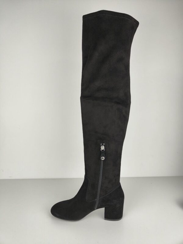 (37.5) Botas Cano Alto Geox D Eleana I com Salto para Mulher - Camurça Negro