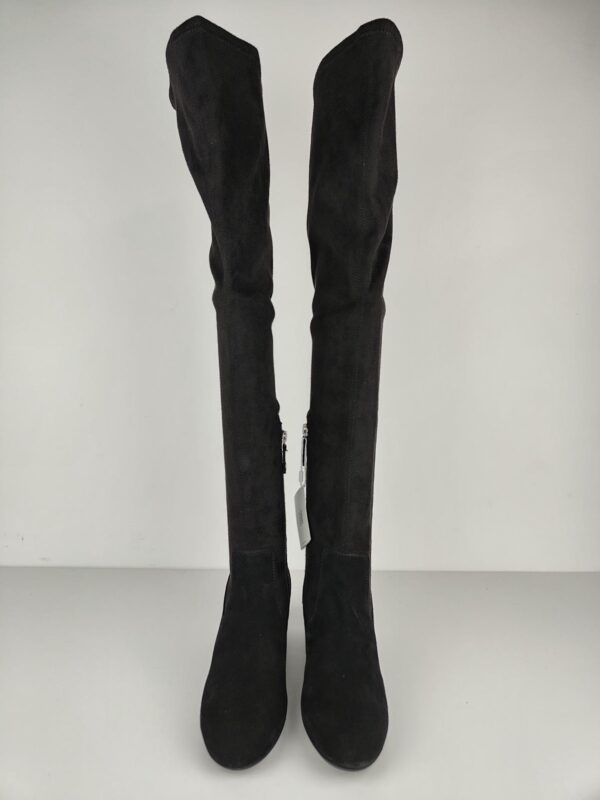 (37.5) Botas Cano Alto Geox D Eleana I com Salto para Mulher - Camurça Negro