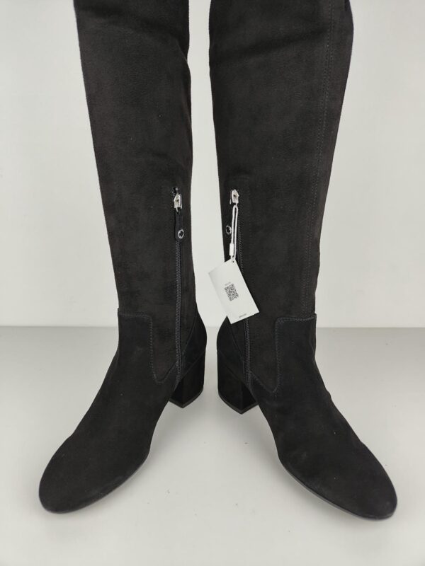 (37.5) Botas Cano Alto Geox D Eleana I com Salto para Mulher - Camurça Negro