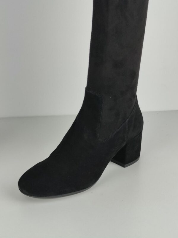 (37.5) Botas Cano Alto Geox D Eleana I com Salto para Mulher - Camurça Negro