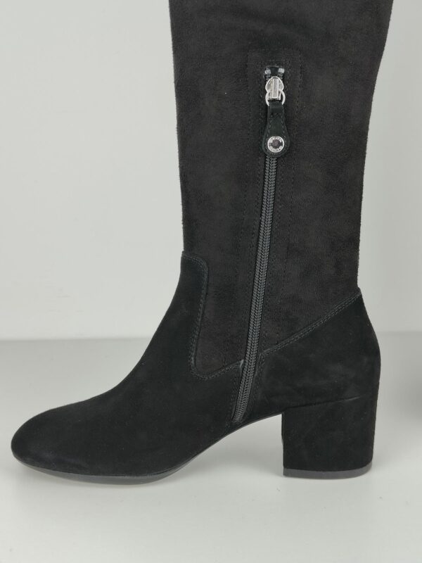 (37.5) Botas Cano Alto Geox D Eleana I com Salto para Mulher - Camurça Negro