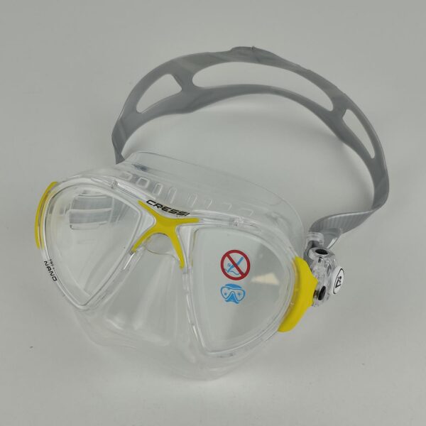 Máscara Mergulho Cressi Nano Crystal Unissexo Adulto Silicone Transparente Amarelo