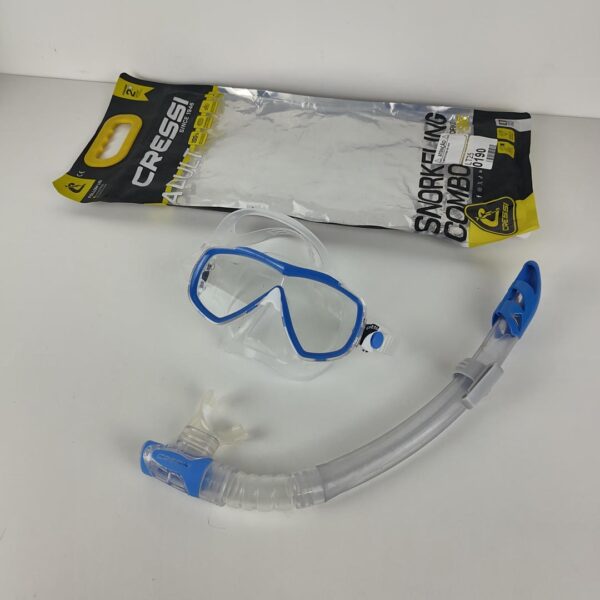 Conjunto CRESSI Máscara + Snorkel Tamanho Adulto Azul