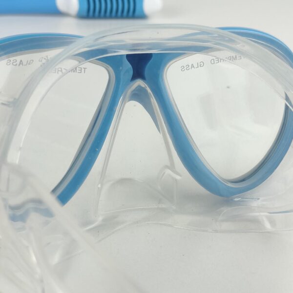 Kit Máscara e Tubo Mergulho Infantil Vidro Temperado Anti Fugas 4 a 12 Anos