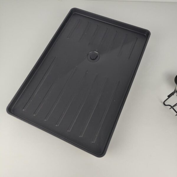 Escorredor de Pratos Extensível até 59 cms comprimentoMAJALiS  Aço Inoxidável com Porta-Utensílios e Porta-Copos