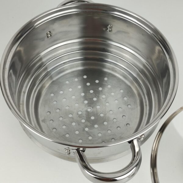Panela para cozinhar a vapor 3 Níveis KitchenCraft Aço Inox