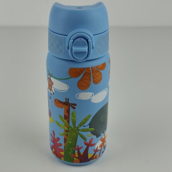 Garrafa de Água 400ml Inox Ion8 para Crianças com Tampa Abatível e Fecho Seguro Safari
