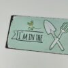 oplus_32 Placa decorativa Vintage em metal - "I´m in the garden" (40x15cm) para fixação em parede