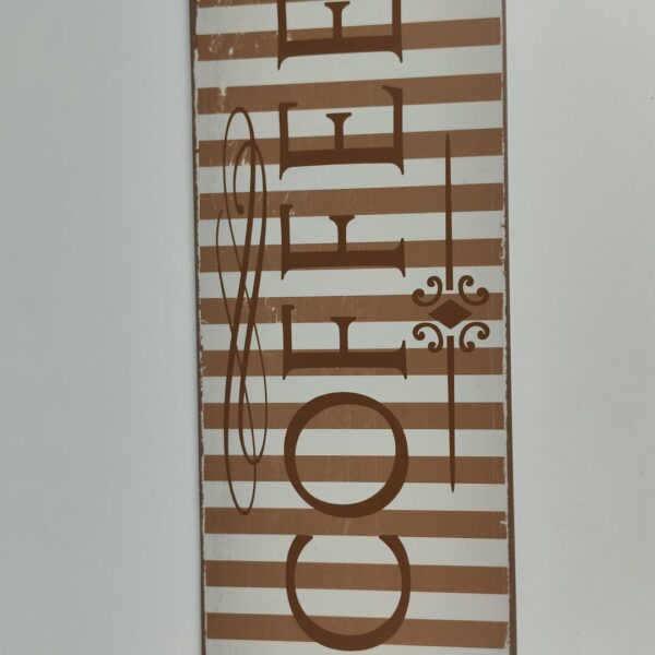 Placa decorativa Vintage em metal - "COFFEE" (40x15cm) para fixação em parede