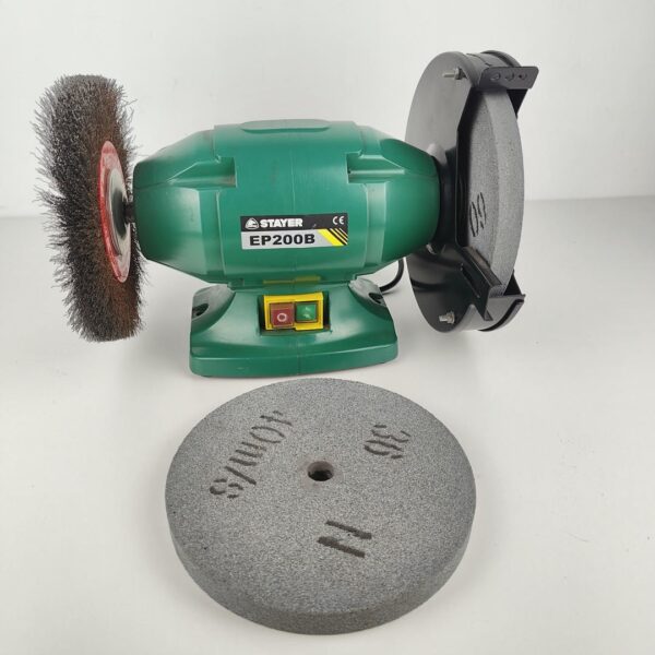Esmeril de Bancada Stayer 200mm 350W + Disco Escova Bellota 200x20mm