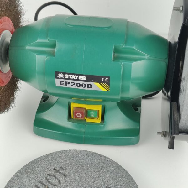 Esmeril de Bancada Stayer 200mm 350W + Disco Escova Bellota 200x20mm