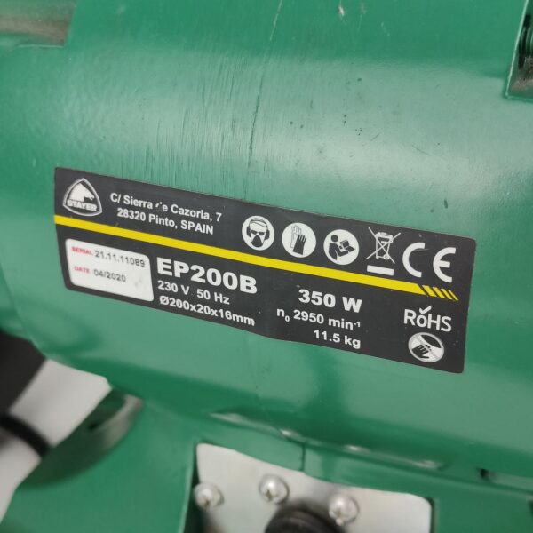 Esmeril de Bancada Stayer 200mm 350W + Disco Escova Bellota 200x20mm