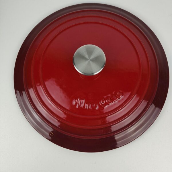 Caçarola 5.7L em Ferro Fundido Esmaltado Dutch Oven Uno Casa Vermelha com Tampa Apta para Todo o tipo fogões e fornos