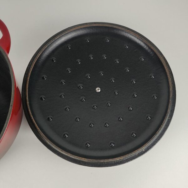 Caçarola 5.7L em Ferro Fundido Esmaltado Dutch Oven Uno Casa Vermelha com Tampa Apta para Todo o tipo fogões e fornos