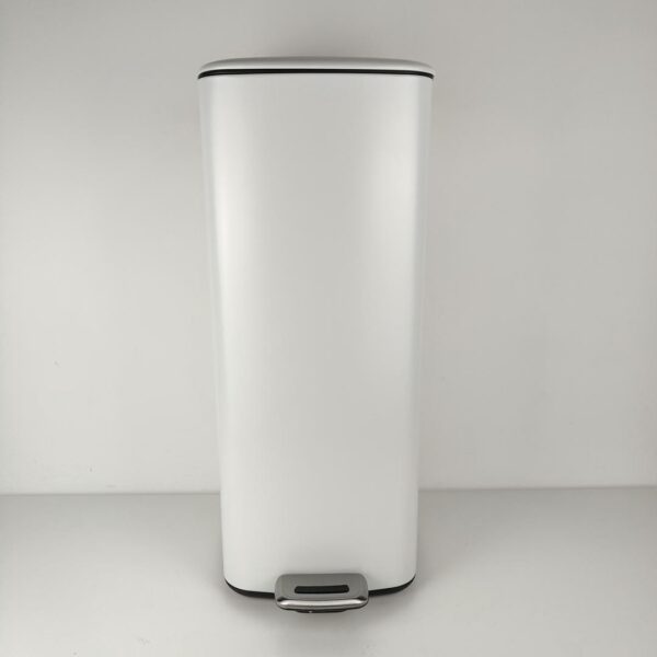 Caixote do Lixo com Pedal 30 L Amig Artvin Abertura Higiénica Sem Mãos Branco Aço Inox Lacado