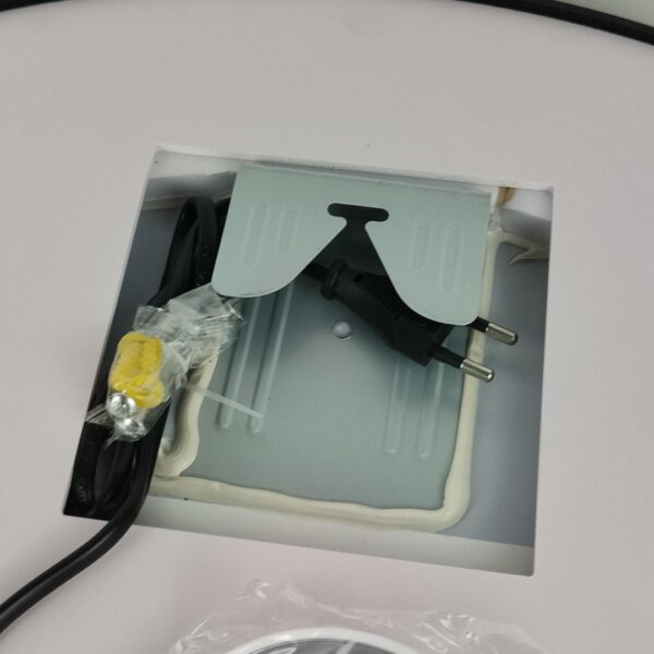 Espelho de casa de banho LED redondo 60 cm relógio e lupa 3X função anti-embaciamento