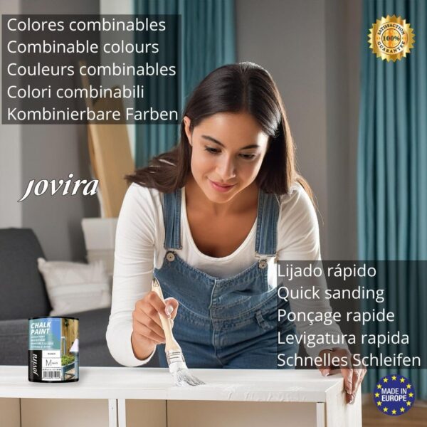 Tinta de Giz Cinzento Médio JOVIRA 750 ml – B-20 Efeito Ultramate para Móveis