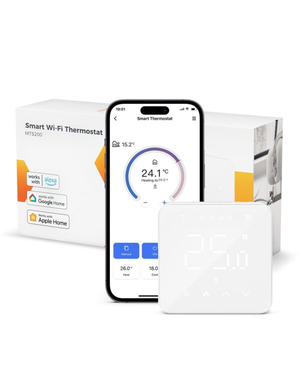 Termostato aquecimento WiFi Refoss MTS200 Programável compativel com Apple Home Kit Alexa e Google Home