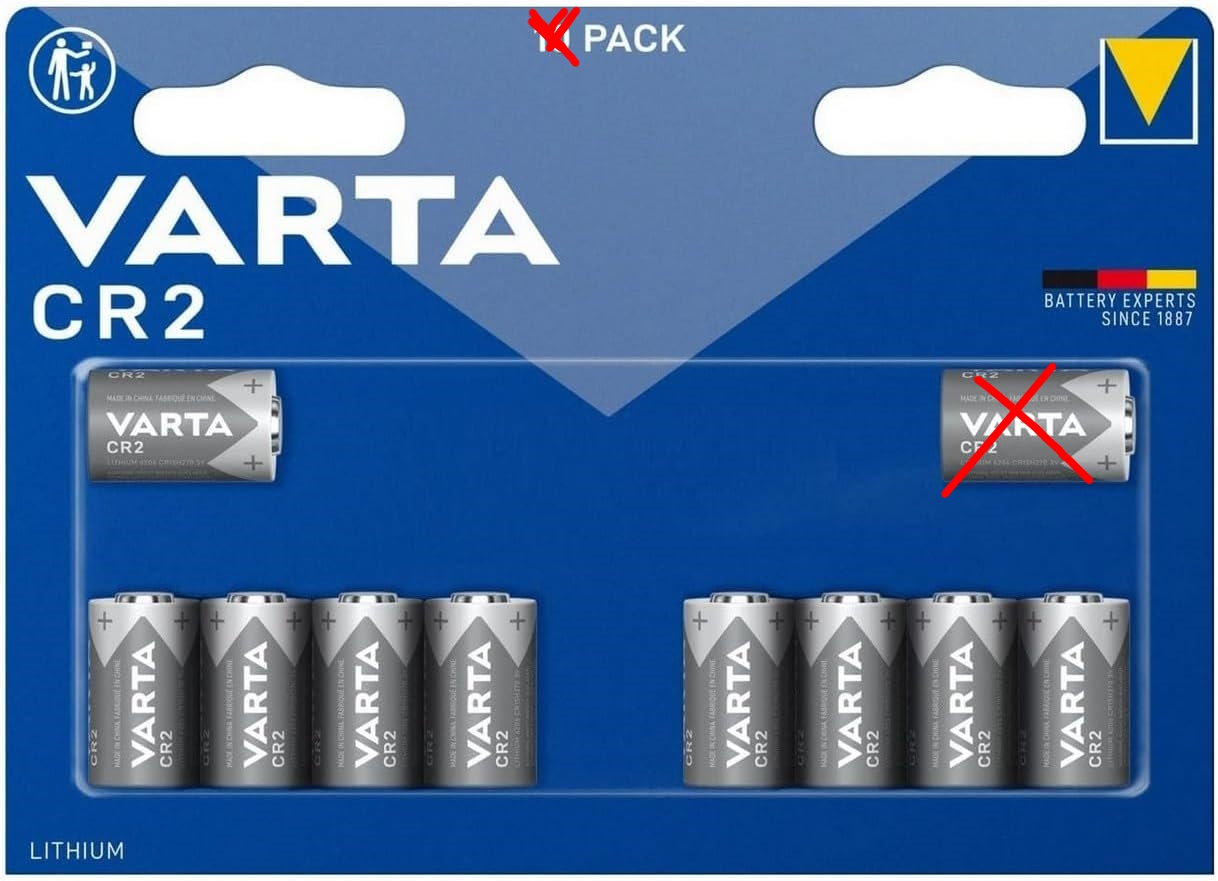 Varta - Bateria de lítio CR2 (9 Uni.)