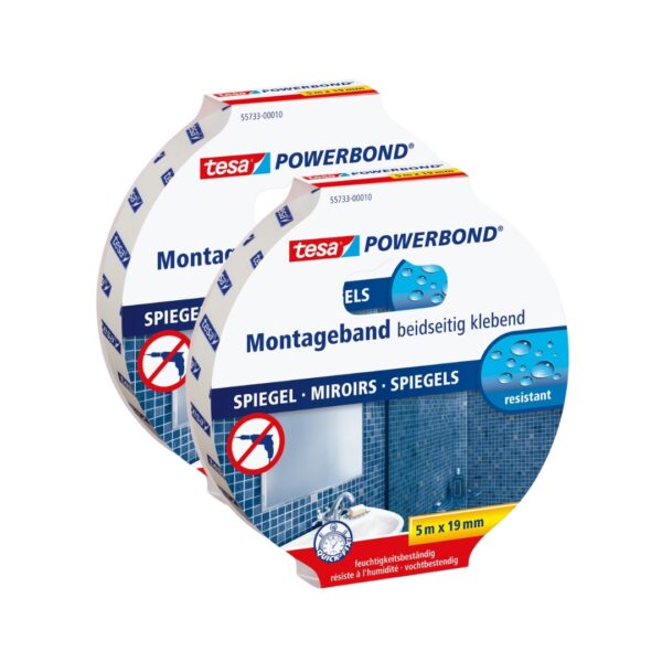 2 Rolos Fita adesiva dupla face TESA Powerbond para WCs 5m x 19mm (NOVO)