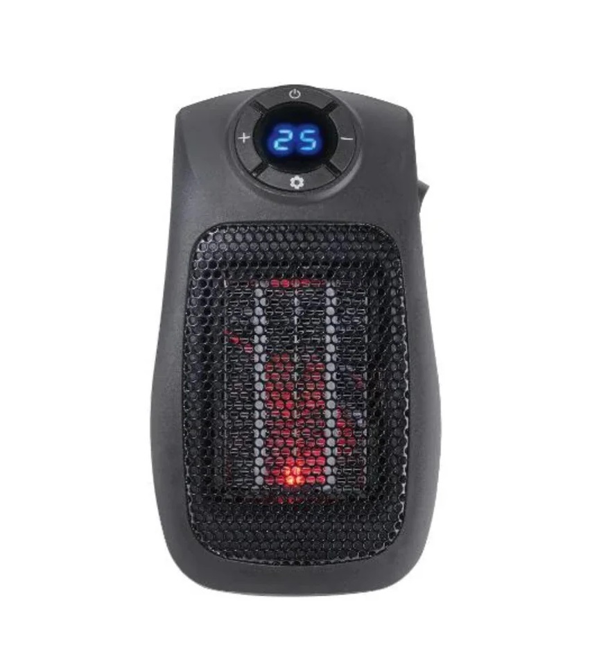 Aquecedor com ventilador Elétrico de encaixe cerâmico 600W função temporizador