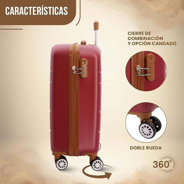 Mala de Viagem 55×40×20 cm com 4 Rodas 360° e Cadeado Numérico (Compatível Ryanair)