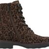 (37) Botas Planas Tamaris Comfort Lace Leopardo Escuro para Mulher