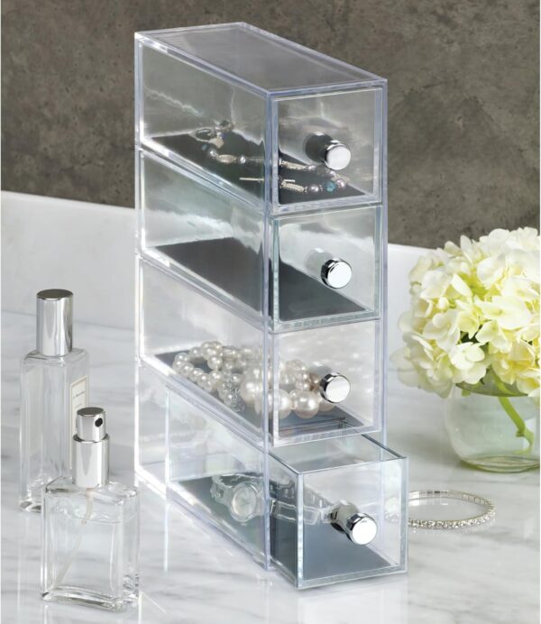 Organizador de Joias iDesign Clarity com 4 Gavetas de Plástico Transparente
