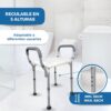 Cadeira de Duche Mobiclinic Regulável Apoio Braços