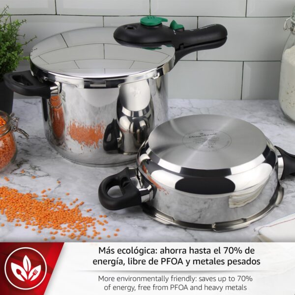 Panela de Pressão Rápida 3+6 L Magefesa DYNAMIC Aço Inoxidável apta para indução com 5 sistemas de segurança