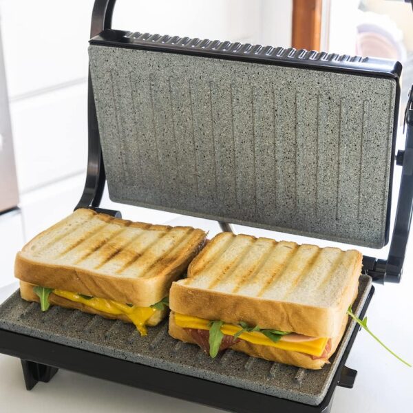Tostadeira Cecotec RocknGrill 700 W Revestimento RockStone Asa Fria Aço Preto