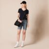 (XXL) T-Shirt de Manga Curta Amazon Essentials Regular-Fit Gola V Mulher Pack de 2 Preto
