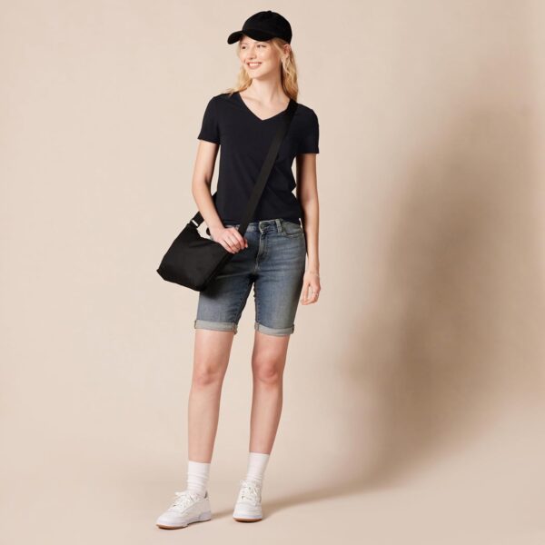 fifth_B077626GVC_55_200226 (XXL) T-Shirt de Manga Curta Amazon Essentials Regular-Fit Gola V Mulher Pack de 2 Preto