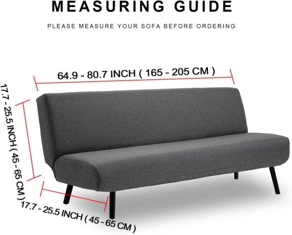 Capa Elástica para Sofá Cama TIANSHU 3 Lugares Sem Braços Dobrável Antideslizante Beje