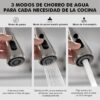 Torneira de Cozinha Monocomando Ibergrif M22136 Extraível 3 Modos Latão Cromado