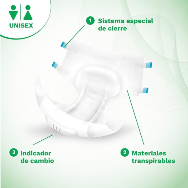 30 Fraldas para Adulto Tamanho M (40-70 Kg) Incontinência Moderada Antiodor