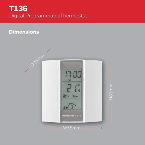 Termostato Programável Honeywell Home T136 Branco