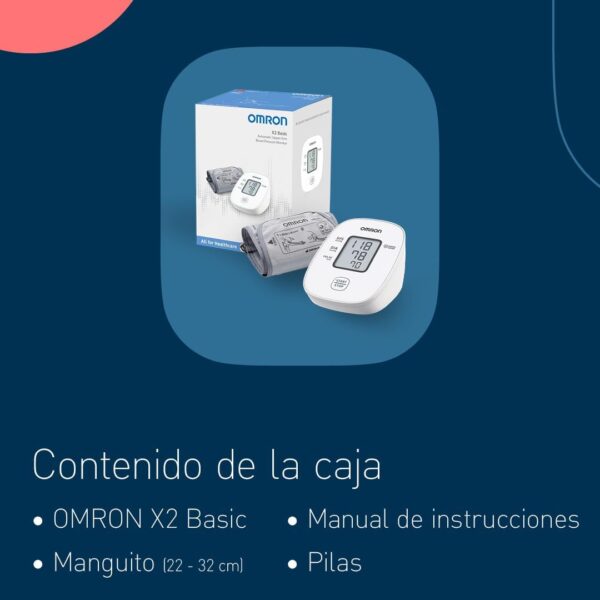 Tensiómetro de Braço Digital OMRON X2 Basic Medição Precisa de Pressão Arterial