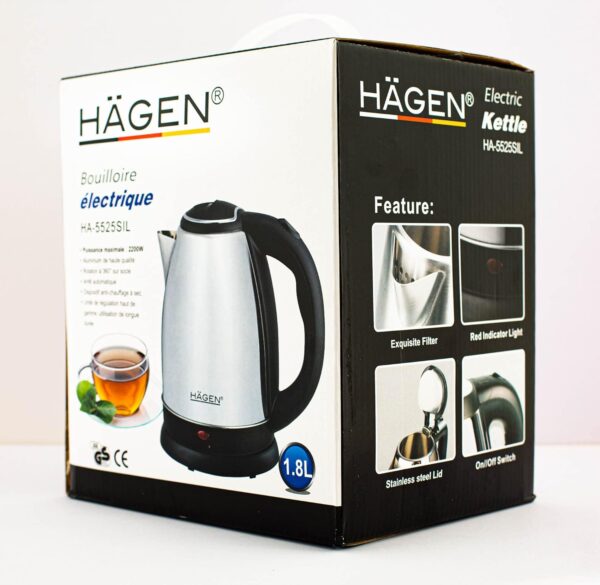 Chaleira Elétrica Hagen Inox Sem Fios 1,8 L HA5525-SIL Prata
