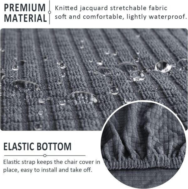 fifth_B09ZTW19C4_222_060226 Capas Elásticas para Cadeiras Jacquard Cinza Escuro 4 Peças