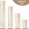 Postes arranhador de sisal natural de substituição 4 peças M8 40+30+20+10 cm