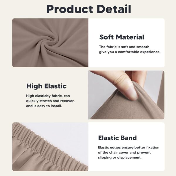 Pack de 6 Capas Elásticas para Cadeiras de Jantar Extraíveis e Duráveis Caqui