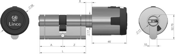 40x30mm Cilindro Alta Segurança c/Alarme Lince