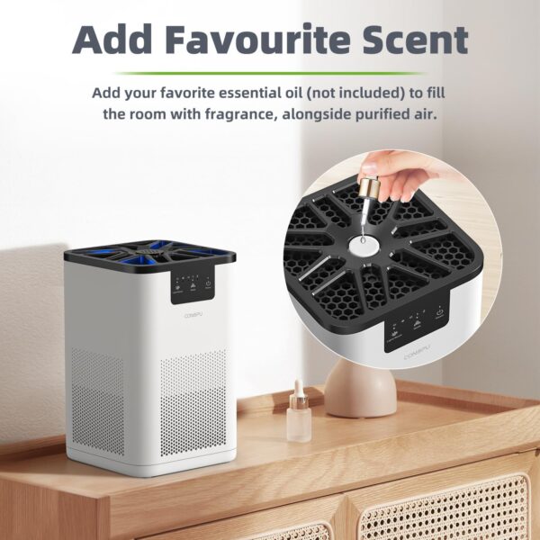 Purificador de Ar CONOPU com Filtro HEPA H13 e Aromaterapia - Luz Noturna